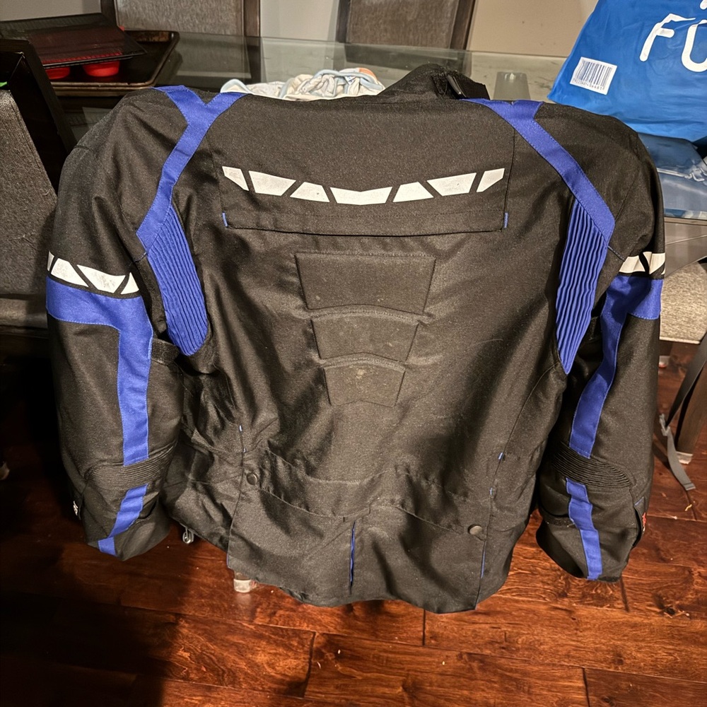 Black and Blue Motorcycle Jacket